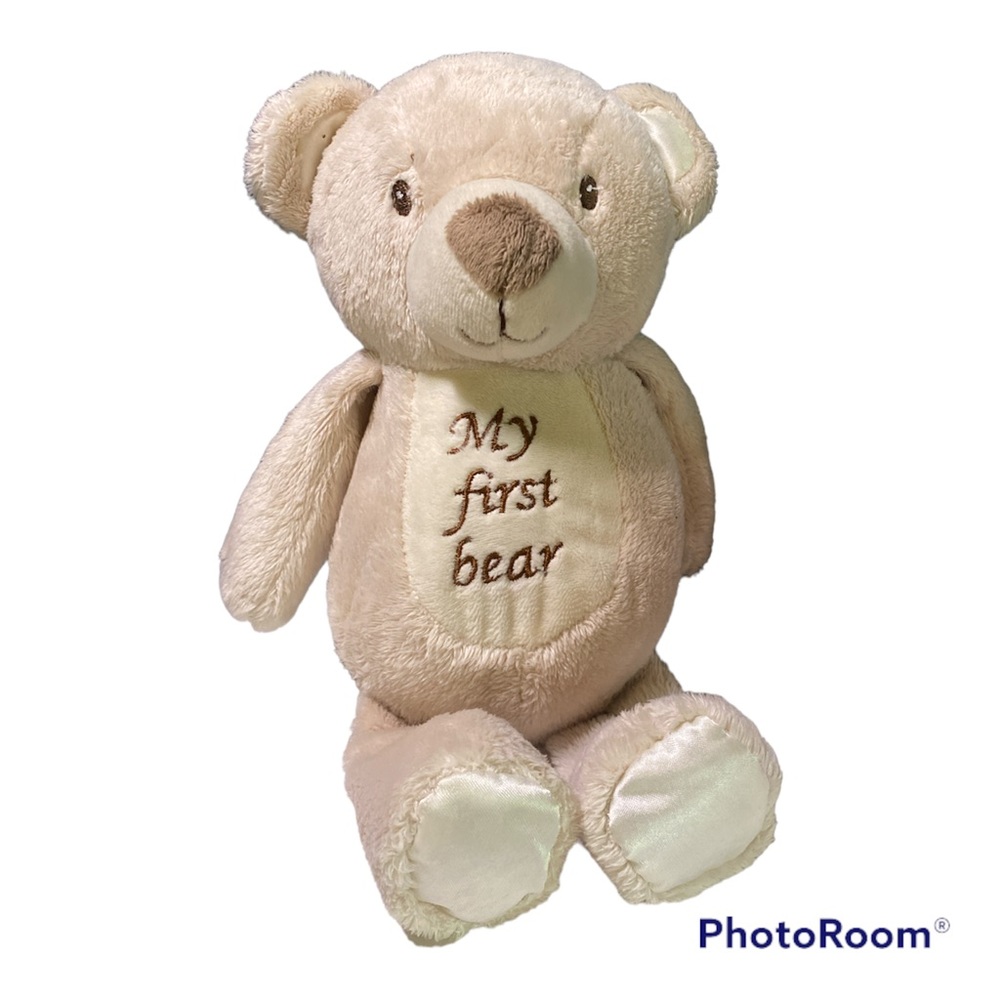 Kelly Baby My First Bear Rattle Plush Stuffed Animal Toy Tan 10” Teddy MINT